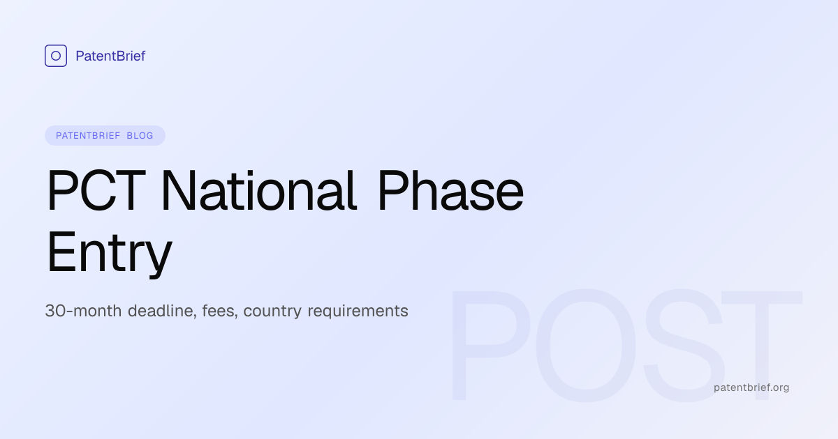 PCT National Phase Entry — Deadlines, Fees & Requirements by Country ...