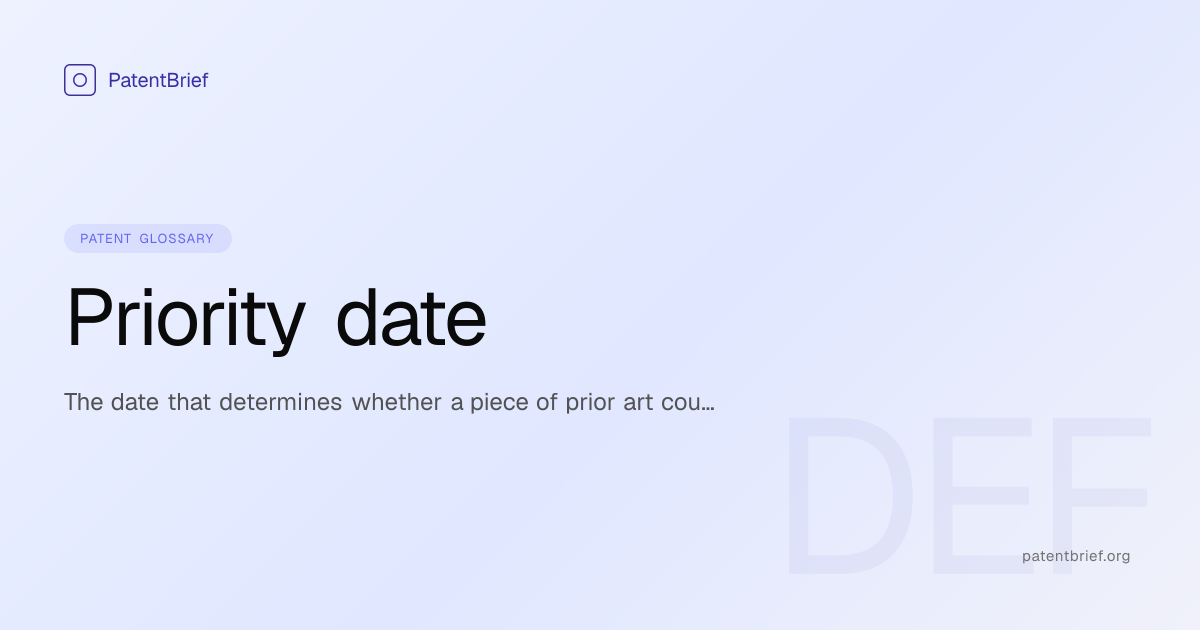 Priority date — Patent Glossary | PatentBrief